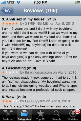Reviews of "Sex Positions" Apple iPhone App
