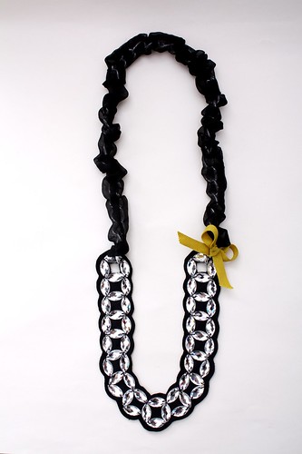 crystal chains - yellow bow