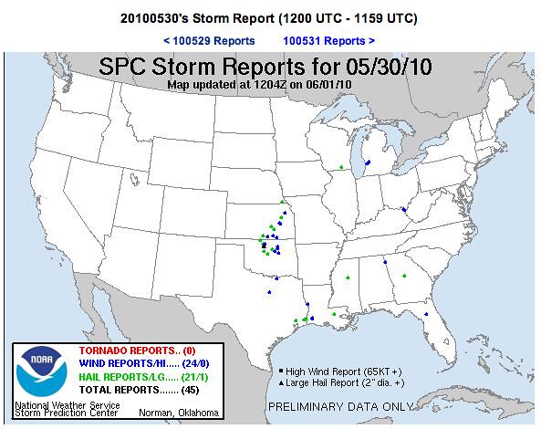 Storm Reports 5-30-10