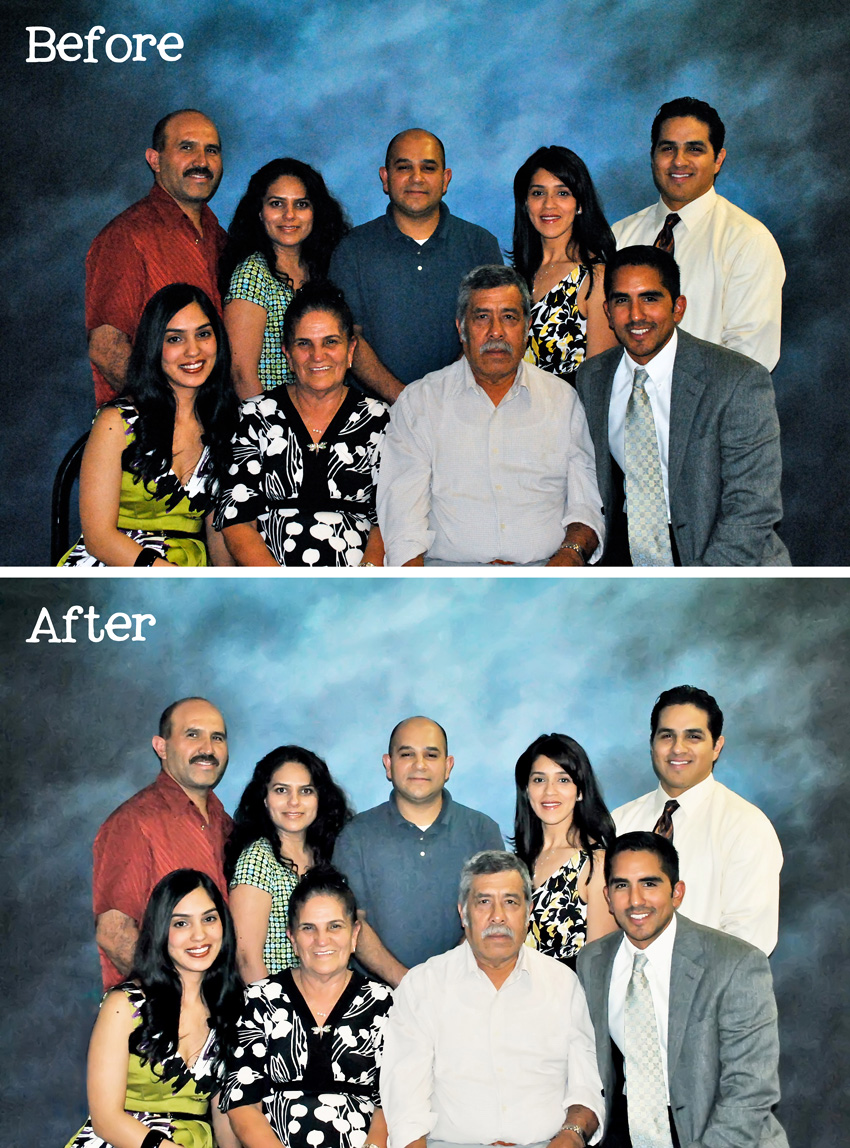 Family Portrait Before and After