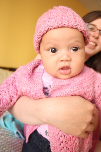 Baby Z in her February Baby Sweater