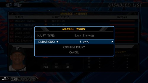 MLB 10: The Show Manage Injuries