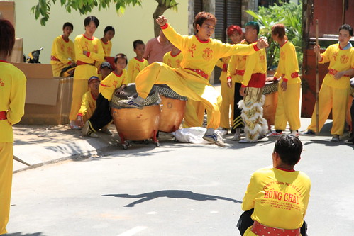 Leaping performer at Dragon Dance