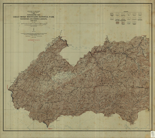 topographic maps of virginia. Topographic Map of Great Smoky