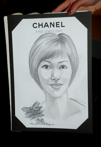 Portrait live sketching for Chanel Fine Jewellery Exhibition Day 3 - 5