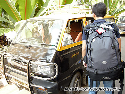 The first taxi we took in India - a Suzuki Maruti with no air-con