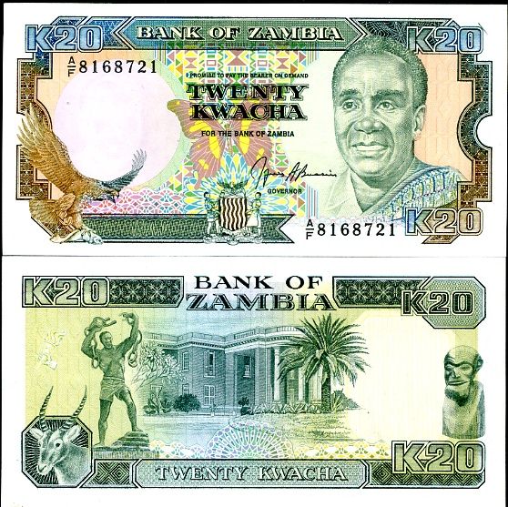 ZAMBIA 20 KWACHA 1989-91 P32