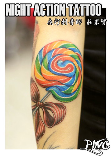 color tattoo lollipop