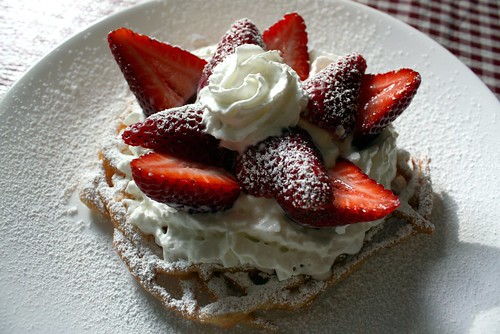 Funnel Cake with Fresh Fruit