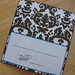 Blue & Brown Damask Wedding Place Card Escort card <a style="margin-left:10px; font-size:0.8em;" href="http://www.flickr.com/photos/37714476@N03/4639023471/" target="_blank">@flickr</a>