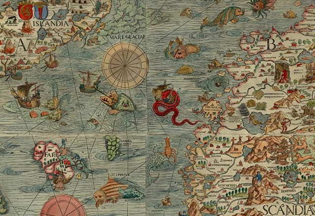 Excerpt from Olaus Magnus' Map of Scandinavia 1539