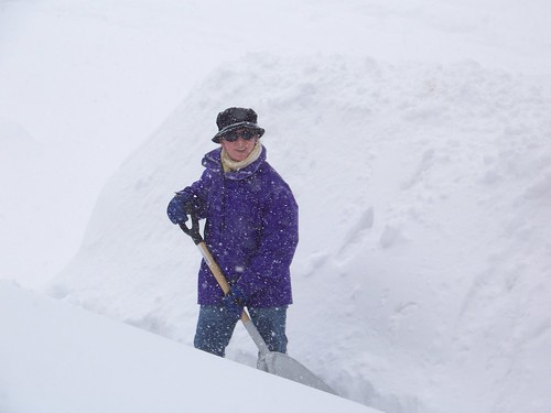 shoveling in the blizzard