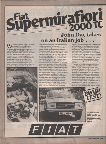 1982 Fiat Supermirafiori 2000TC road test