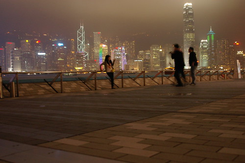 Night scene in Yau Tsim Mong District,Hong Kong /Mar 16,2010