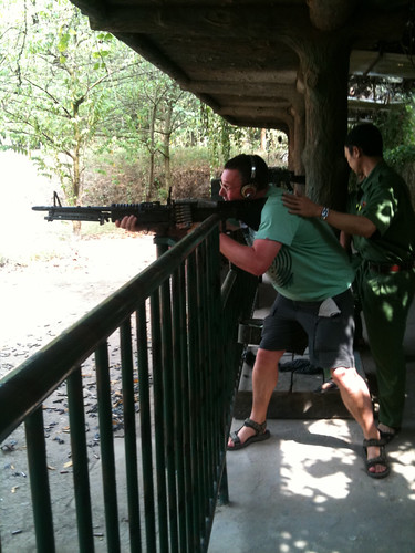 Rob shooting an M16