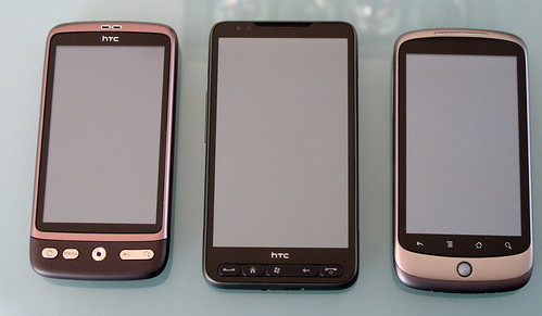 HTC Desire, HTC HD2, Google Nexus One