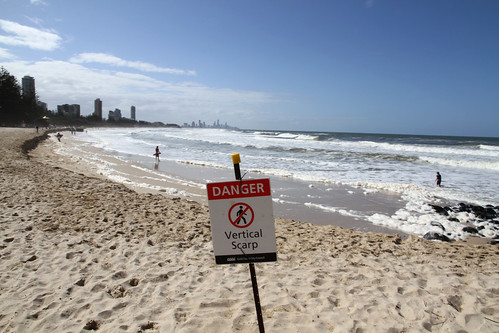 gold coast beach erosion. Due to the wild weather and extensive each erosion along the Gold Coast