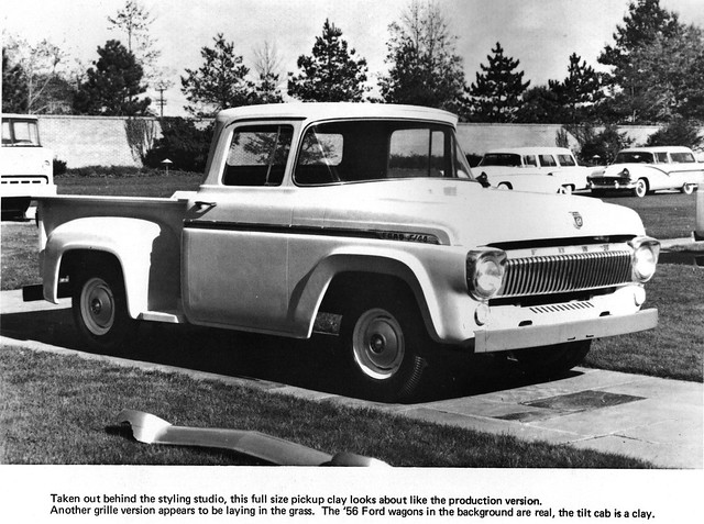 ford truck pickup f100 1957 1956 dearborn stepside claymodel michiganshortbed