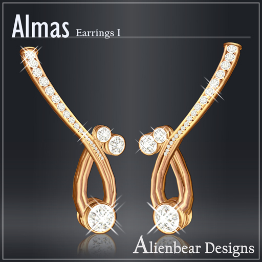 Almas gold earrings I white