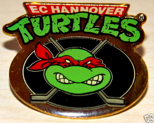 EC - Hannover Turtles :: "TMNT Face Logo "  Cloisonne Pin (( 1996 )) [[ ebay pic ]]