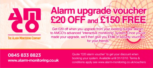 £20 off alarm monitoring upgrade discount voucher
