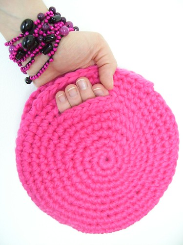 Crocheted purse Hot pink