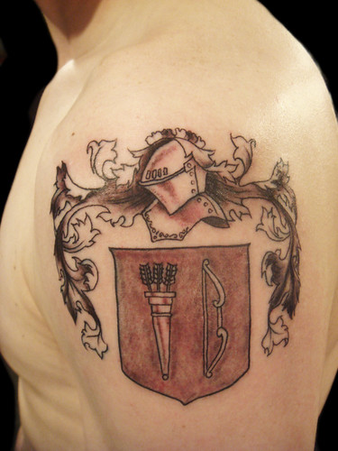 Family crest Tattoo by Miguel Angel tattoo. From Miguel Angel.