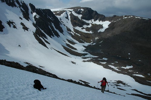 Enzo taking a rest while climbing out of Coire an t-Sneachda
