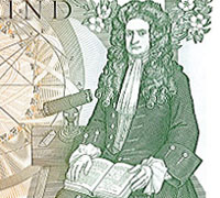 Isaac Newton One Pound Note back
