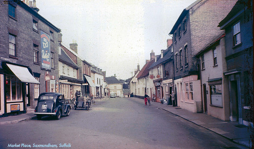 Market Place, Saxmundham, Suffolk, late 1950s by Lady Wulfrun (Limited time on Flickr at the mo)
