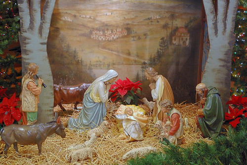 Saint Peter Roman Catholic Church, in Saint Charles, Missouri, USA - Christmas creche