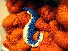 Seahorse in Orange Yarns