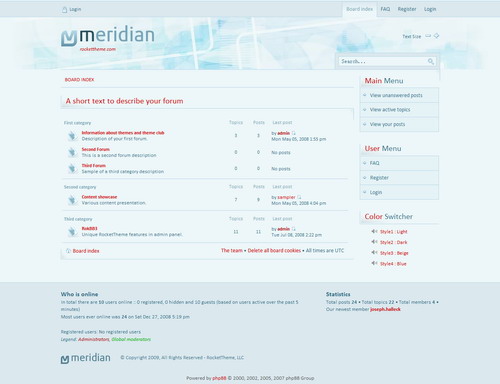 Meridian – RocketTheme phpBB3 Style
