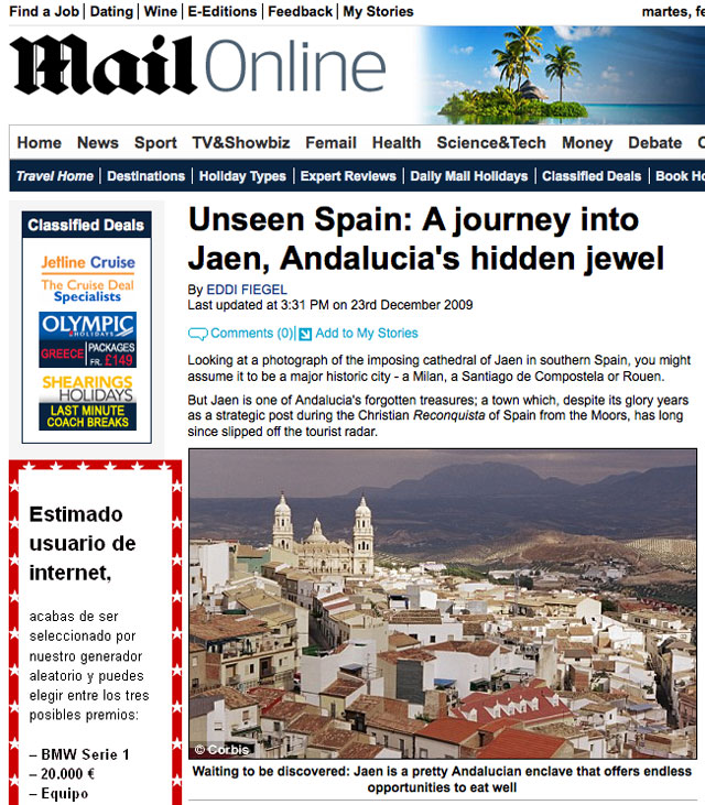 Jaén, en el Daily Mail