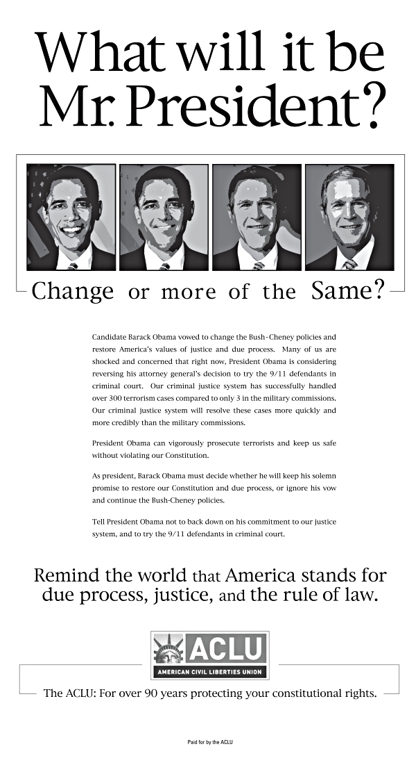 ACLU New York Times Ad