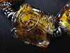 Amber Glass Bead Bracelet with Silver Leaf (detail)
