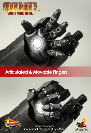 War Machine Hot Toys articulated hand fingers