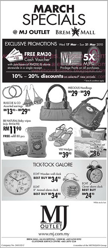 17 - 21 Mar: MJ Outlet March Special @ Brem Mall