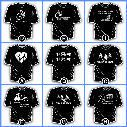 T-shirts de Cenas a Pedal - 1º lote de desenhos
