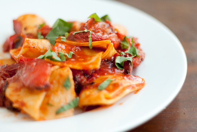 Fresh Pasta with Roasted Tomatoes