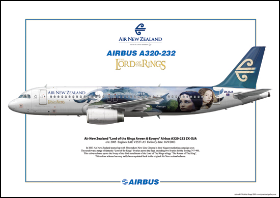 Air New Zealand - Lord Of The Rings - Airbus A320-232 ZK-OJA