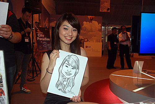 caricature live sketching for LG Infinia Roadshow - day 2 -3