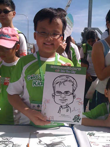 caricature live sketching for Cold Storage Kids Run 2010 - 11