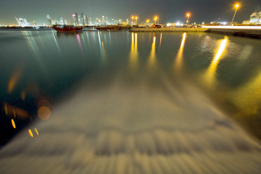 Storm Drain Outlet Corniche at Night