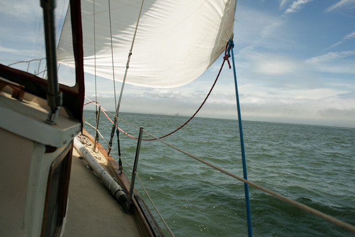 Sailing Heeled Over in San Francisco Bay
