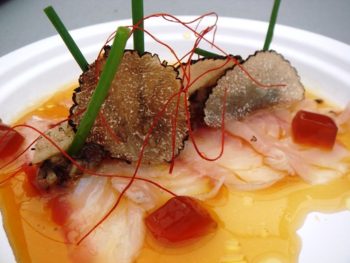 Dinings - Sea Bass Carpaccio with Ponzu Jelly and Fresh Truffle