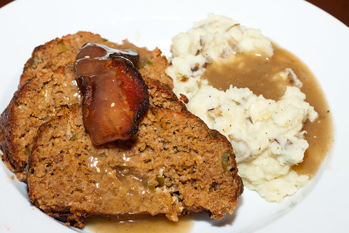 Jalapeño Meatloaf with Parmesan Mashed Potatoes and Mustard Gravy