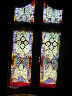 Château de Cormatin - Interior - the bedroom of Cécile Sorel - stained glass window