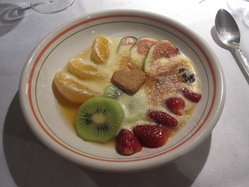 Calvados sabayon on fruits