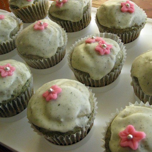Green Tea Cupcakes - Flowers